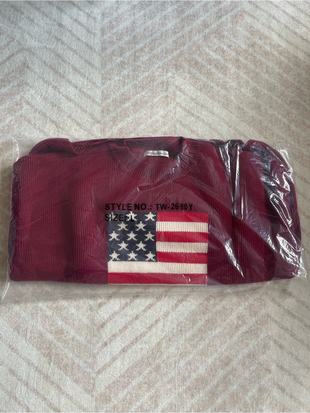 Zenana American Flag Knit Sweater – Cabernet 🇺🇸 - Picture 2 of 2